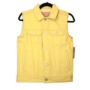 Levi's Yellow Gold Denim Jean Trucker Vest NWT Boys Large or Women's Size Medium